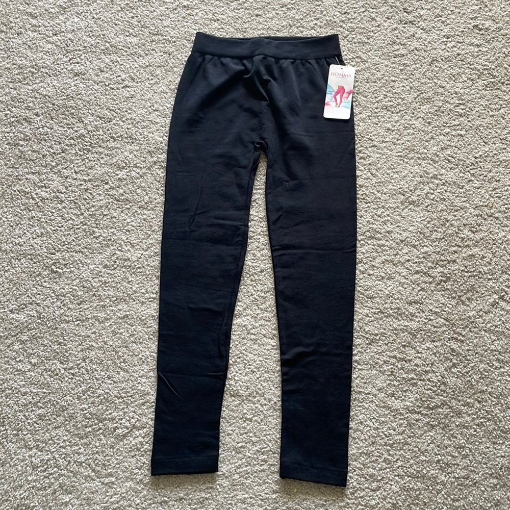 NWT Homma black fleece slimming leggings